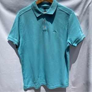 Belk Ocean & Coast Short Sleeve Blue Fishing Polo Shirt Size Large